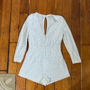 White sequined romper size medium